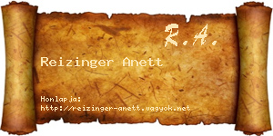 Reizinger Anett névjegykártya